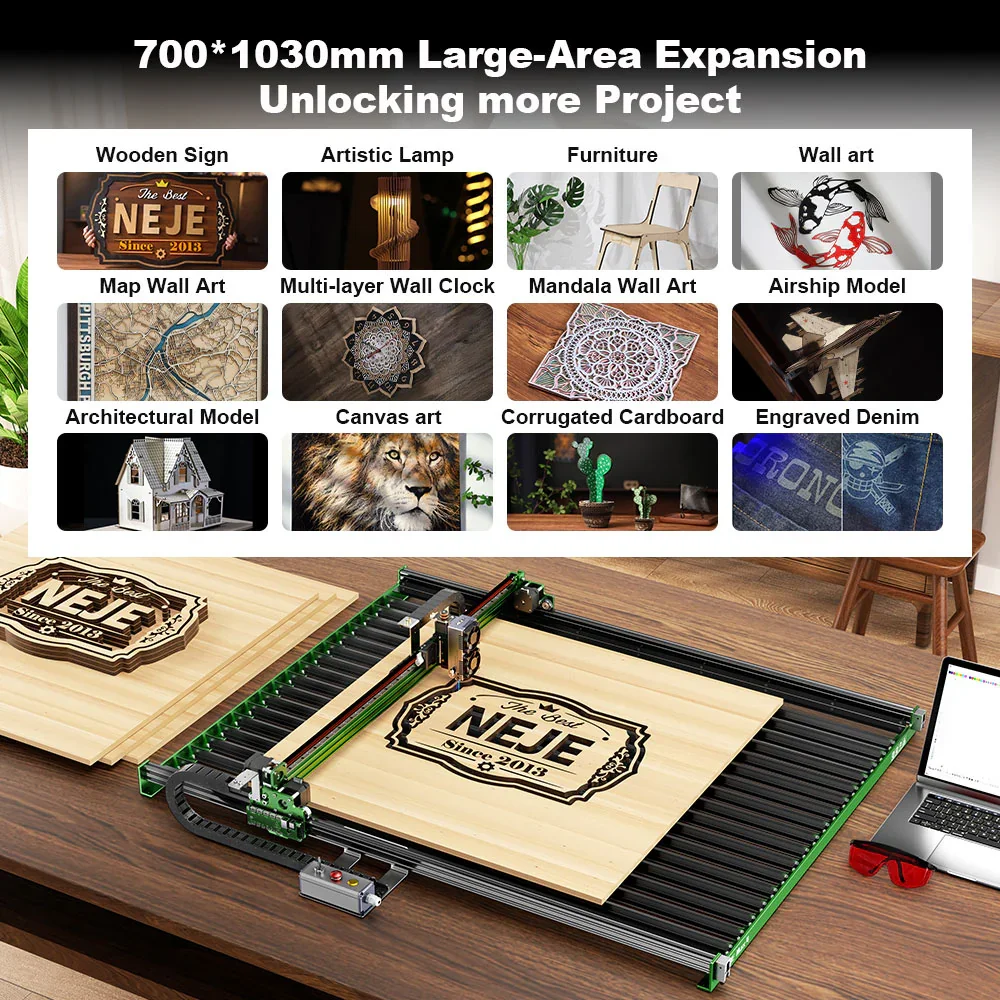 NEJE Max 4 V2 E80 24W Yüksek H - Industrial Laser Engraver For Wood incelemesi ve fiyatı