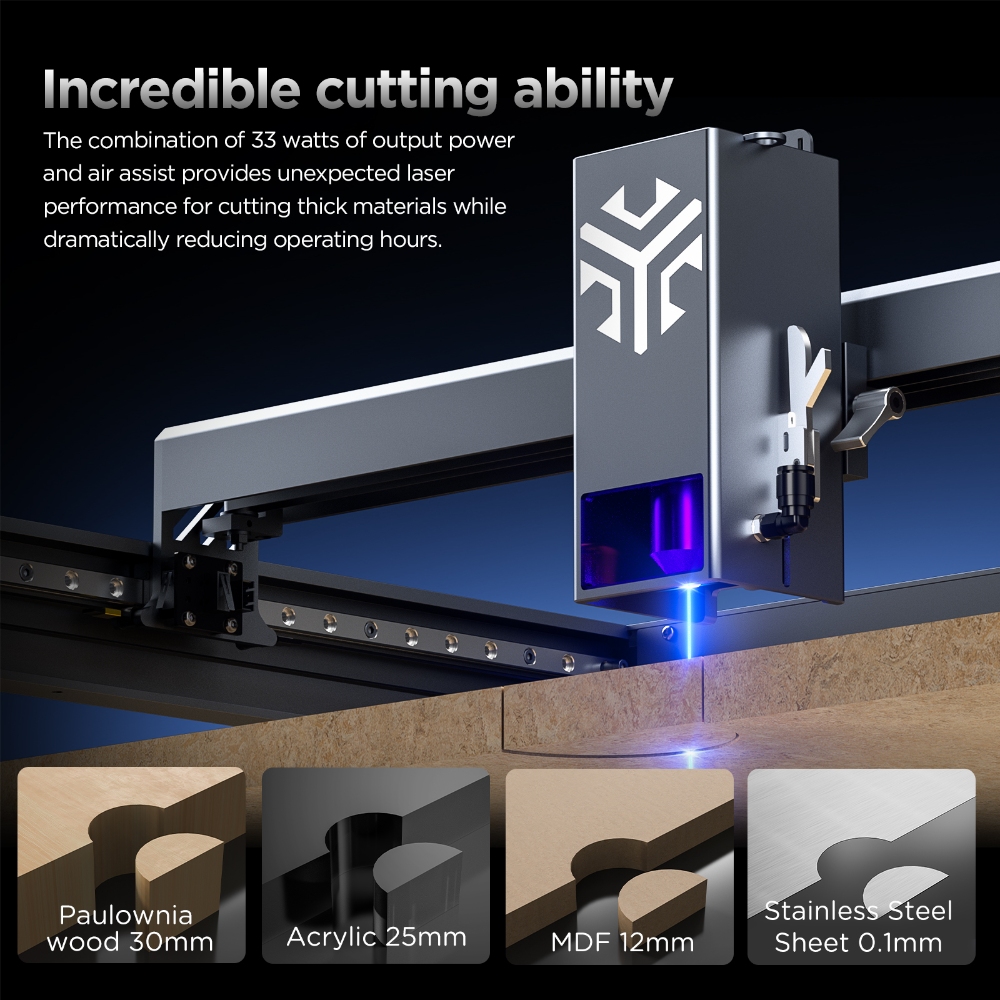 ACMER P2 33W Lazer Gravür Maki - Industrial Laser Engraver For Wood incelemesi ve fiyatı